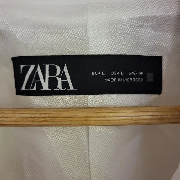 Zara NWOT Women's White Double-Breasted Jacket - Picture 6 of 8